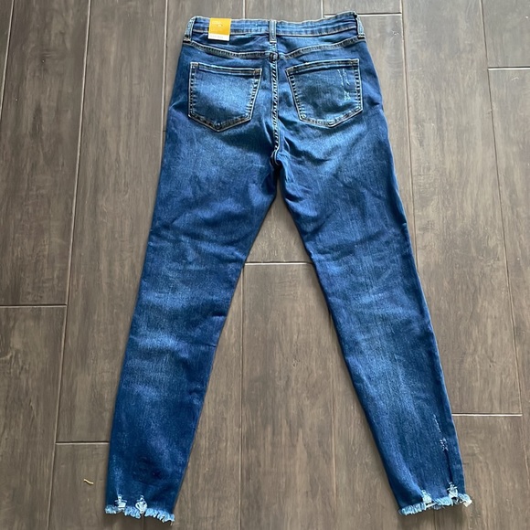 Nature Denim Distressed Hem Dark Wash Jeans - Picture 2 of 4